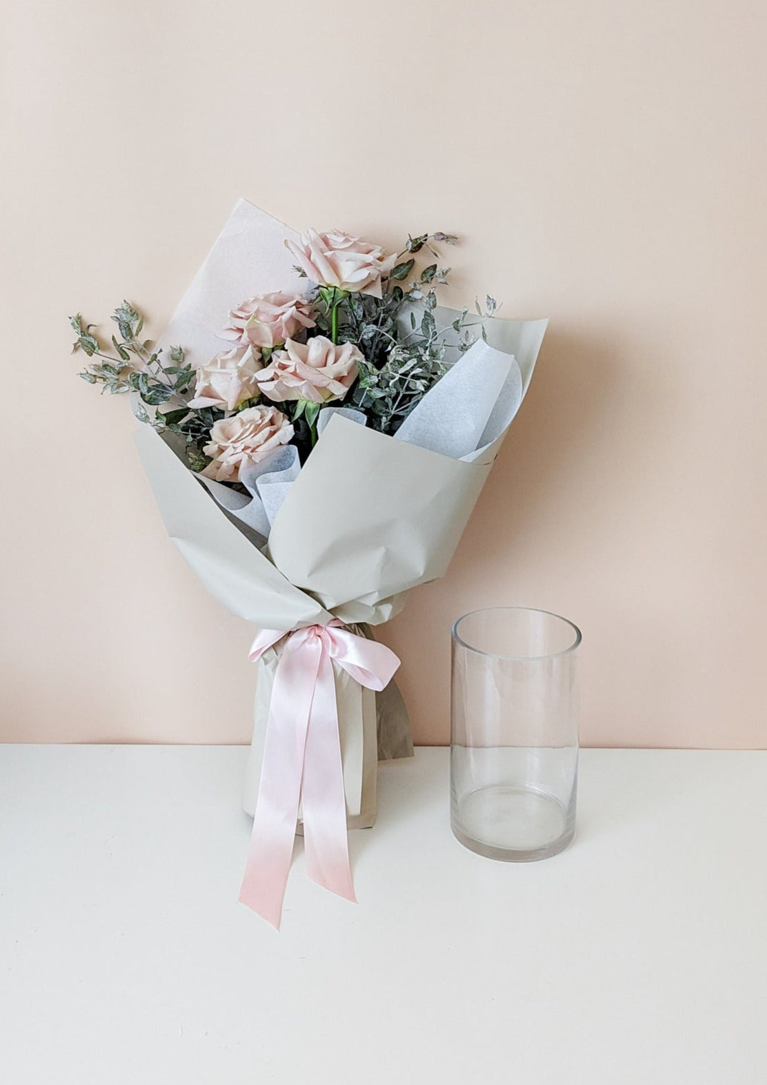 5 Blush Pink Roses Bouquet